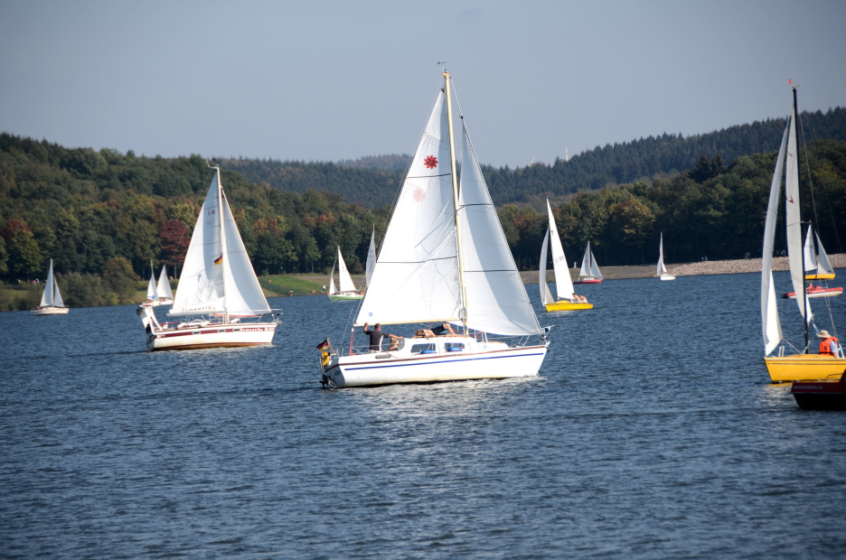 Photo taken in October, 2011, on the Bostalsee, Germany