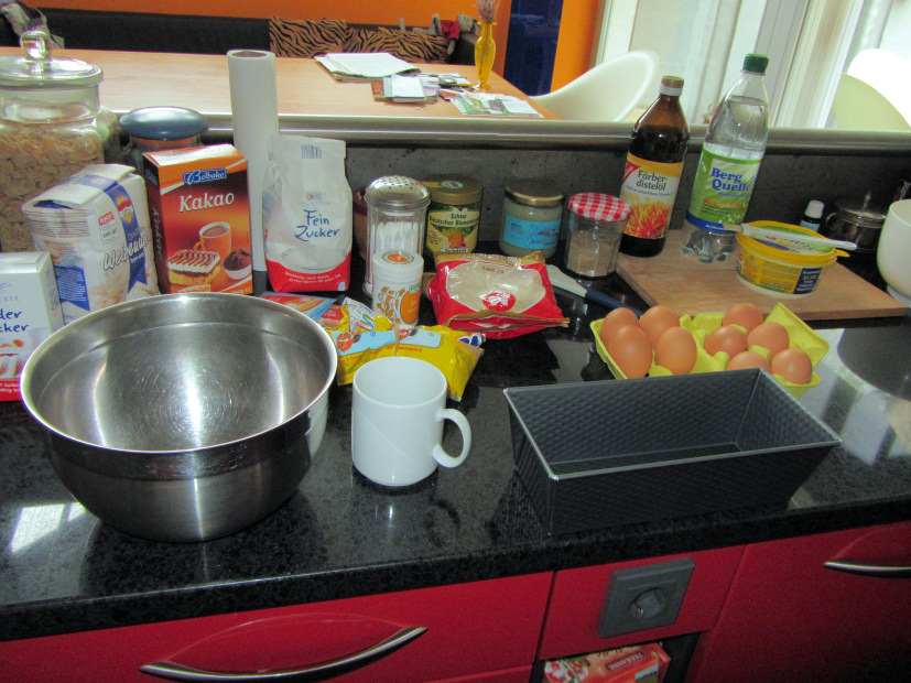 Ingredients for Sprudelkuchen (German sparkling water cake) Photo taken in November, 2011
