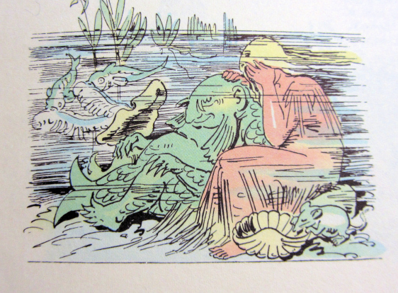 Adelheid and Wassernickel under the water, from Wilhelm Busch's "Die beiden Schwestern" Photo taken in December, 2011