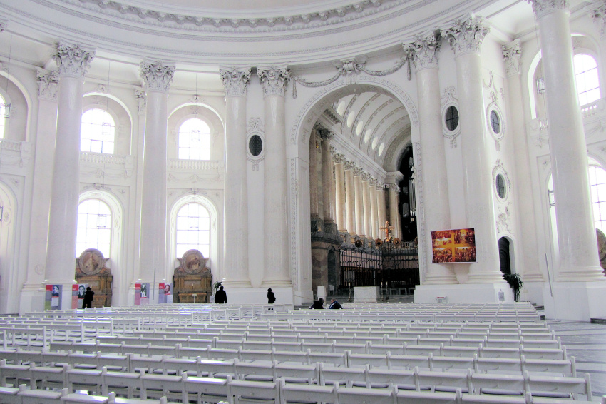 White marble interior of Dom St. Blasius (St. Blaise's Cathedral), St. Blasien, Germany