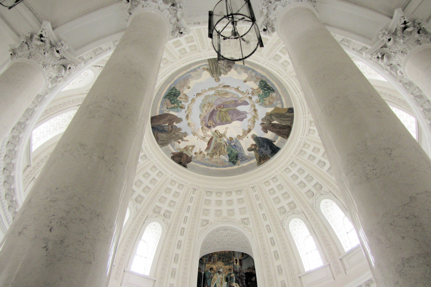 White marble interior of Dom St. Blasius (St. Blaise's Cathedral), St. Blasien, Germany