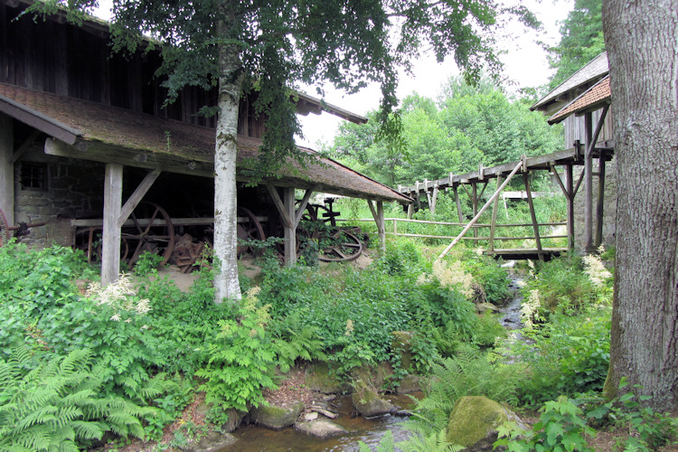 Mill-driven machine rooms at the Museumsdorf Bayerischer Wald, Tittling, Germany