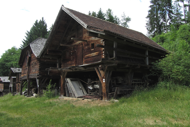 Historical outbuildings at Museumsdorf Bayerischer Wald, Tittling, Germany