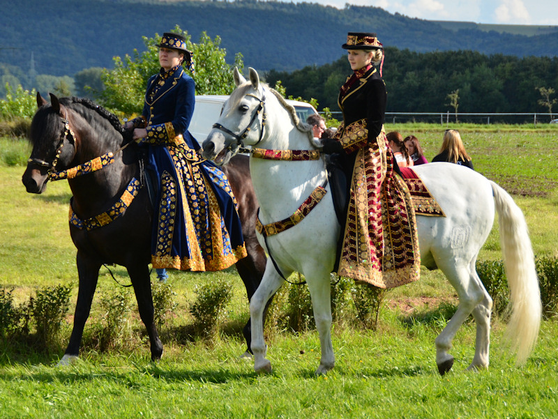 Escorting the winning horse at the Miesau horse races (Pferderennen)