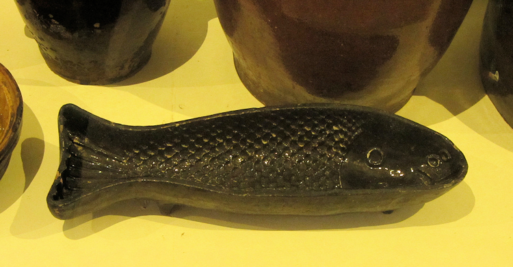 A fish-shaped pan at Museumsdorf Bayerischer Wald