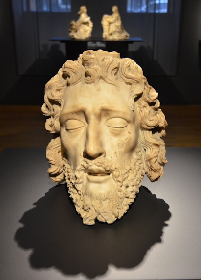 Alabaster head of John the Baptist in the Rijksmuseum, Amsterdam, the Netherlands