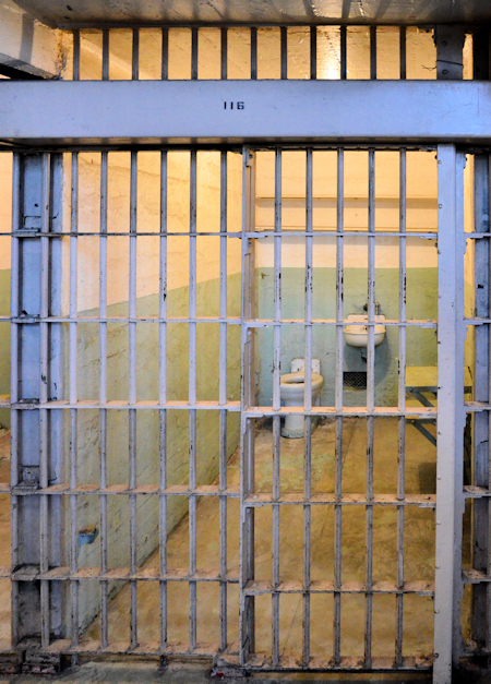 Prison cell on Alcatraz Island, San Francisco, California