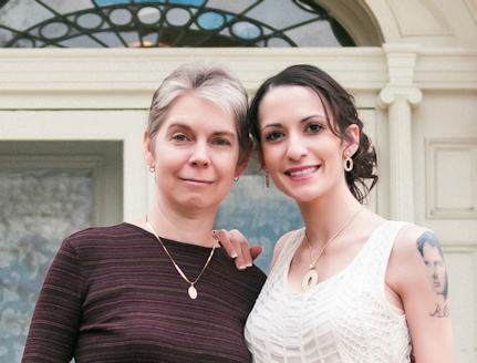 Clare B. Dunkle and Elena Dunkle on Elena's court wedding day