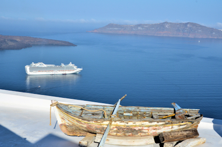 Boats on Santorini, Greece